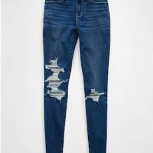 American Eagle Outfitters Denim - American Eagle Outfitters Dark Blue Distressed Skinny Jeans